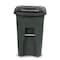 Toter 48 Gal. Trash Can Greenstone with Quiet Wheels and Lid ANA48 - alternate 5